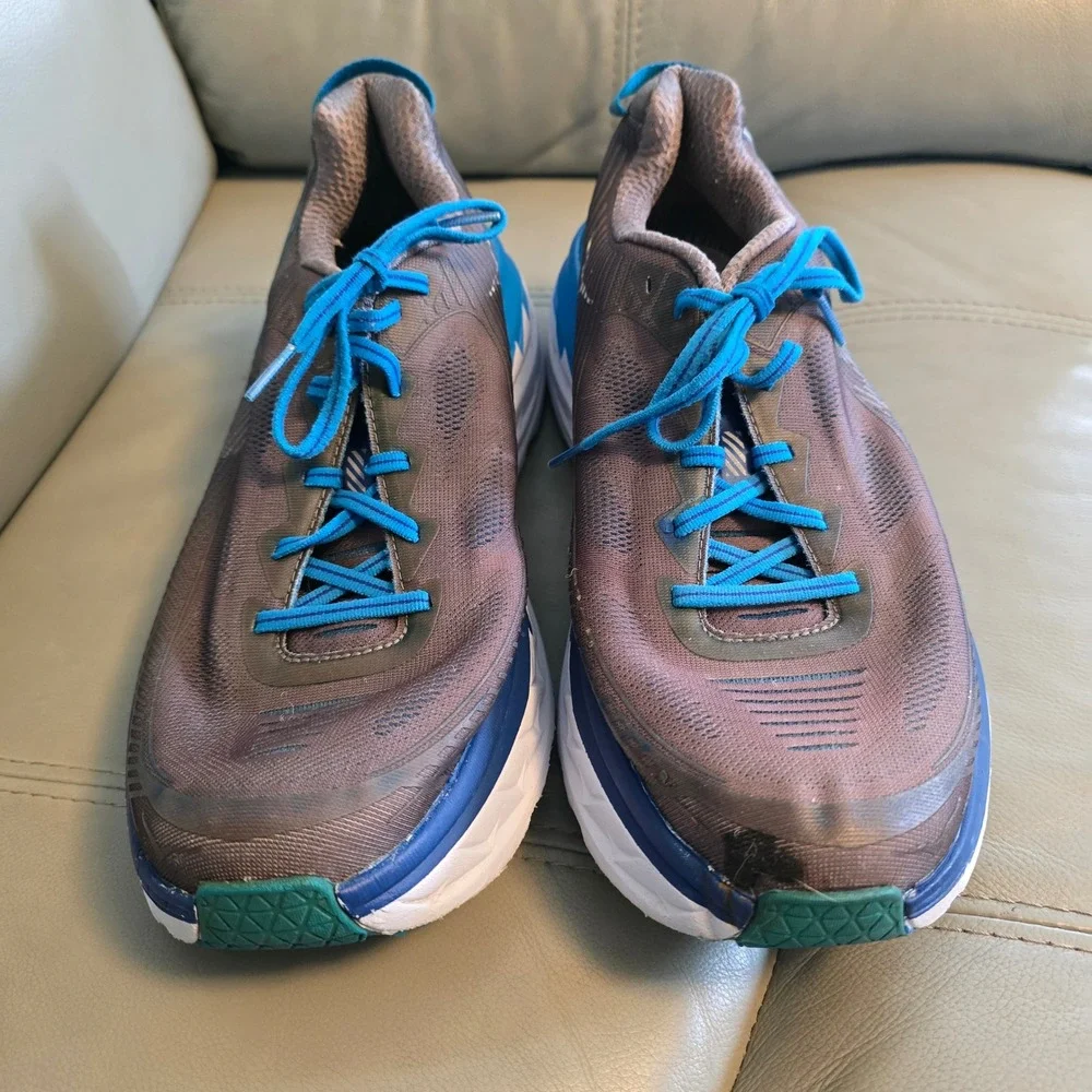 Hoka One One Bondi 5 Mens Running Shoes Grey Blue‎ 1014757 CGTB Size 12